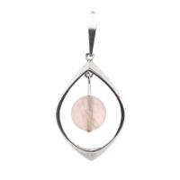 Silver pendant with rose quartz