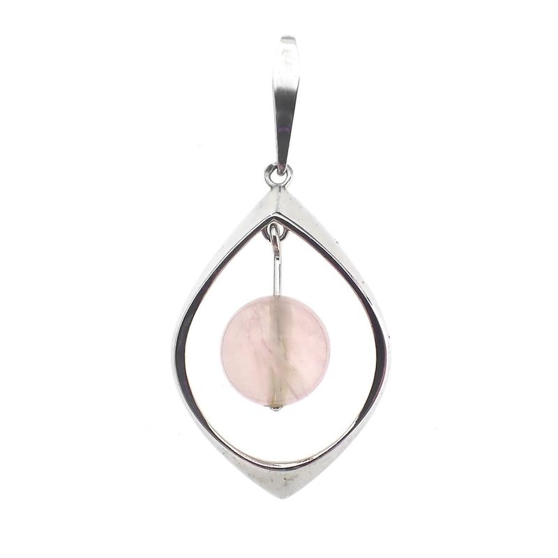 Image 1 of Silver pendant with rose quartz