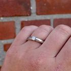 Image 10 of White Gold Solitaire Ring with Diamond; 0.08 ct.
