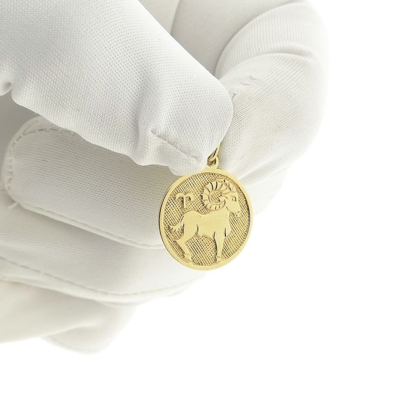 Image 9 of Gold zodiac sign pendant; Capricorn