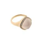 Image 4 of Gold ring set with rose quartz and diamonds; Tirisi