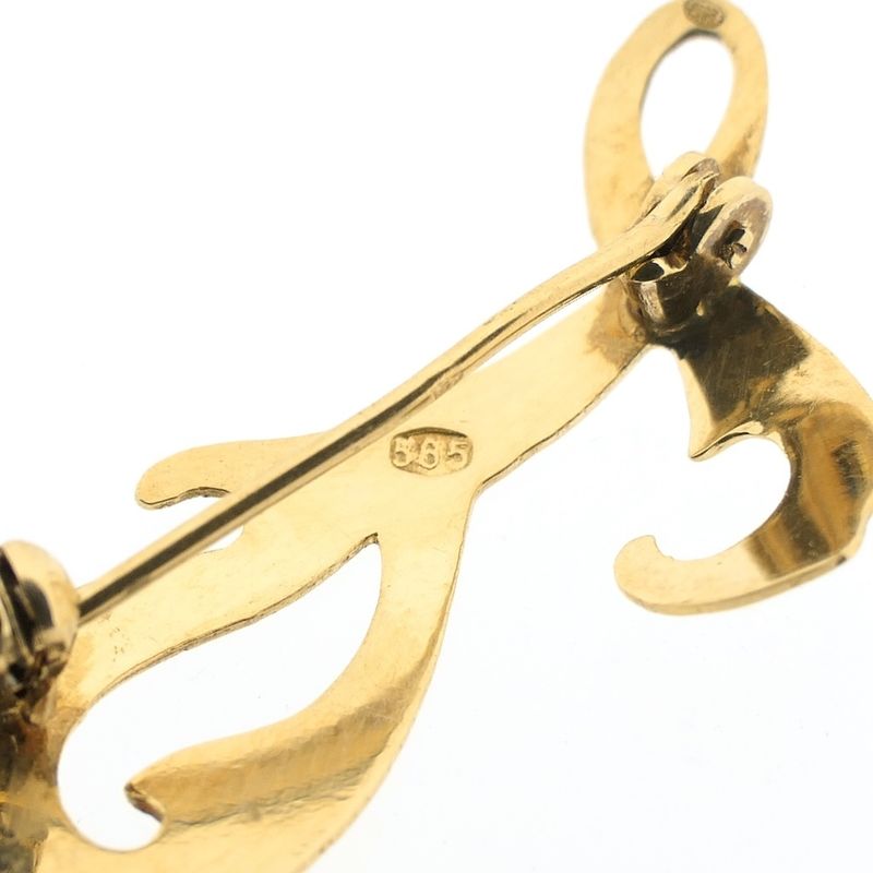 Image 5 of Gold letter brooch; letter J