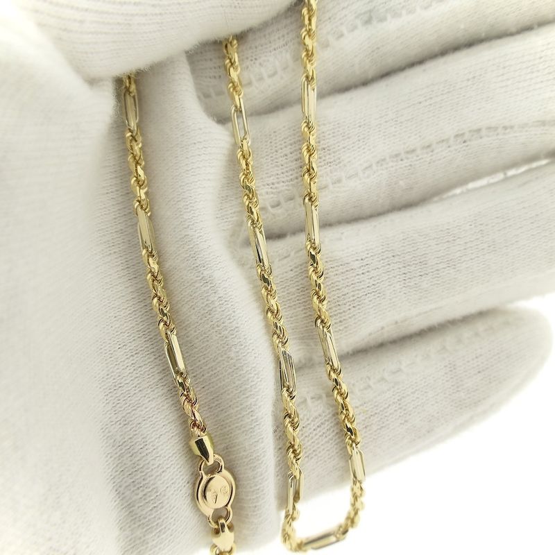 Image 8 of Two-tone gold Figarope necklace; Cento group