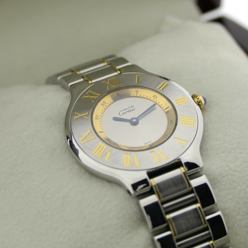 Image 10 of Cartier Must 21; Goud/stalen dames horloge