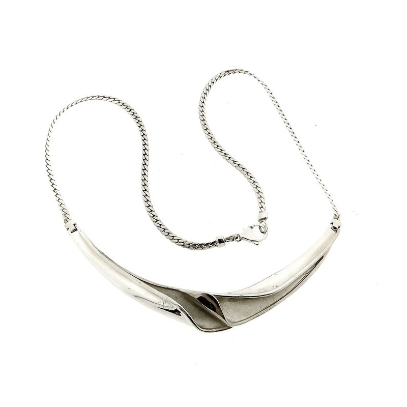 Image 7 of Silver necklace with fixed pendant | 42 cm