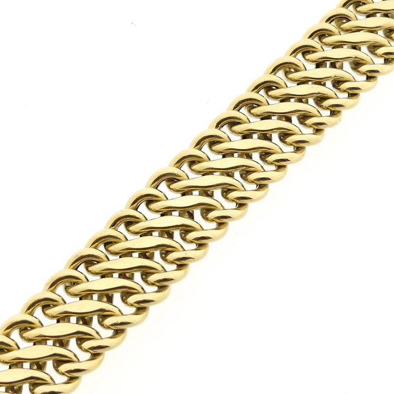 Afbeelding 9 van Gouden Franse gourmetschakel armband