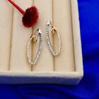 Image 2 of Bicolor gold earrings with zirconia