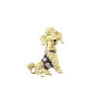 Gold brooch; Poodle