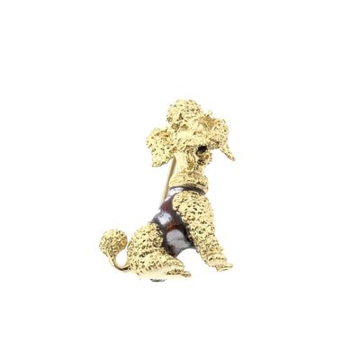 Image 1 of Gold brooch; Poodle