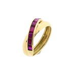 Afbeelding 1 van Gouden crossover ring met robijn 