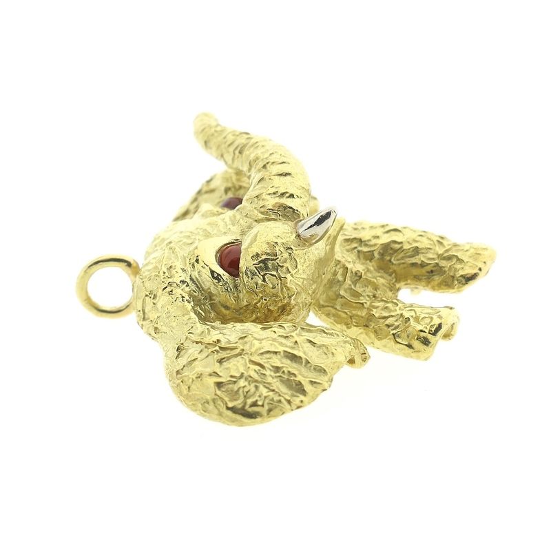 Image 5 of Gold pendant of an elephant with carnelian