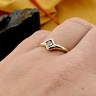 Image 4 of Gold solitaire ring with zirconia