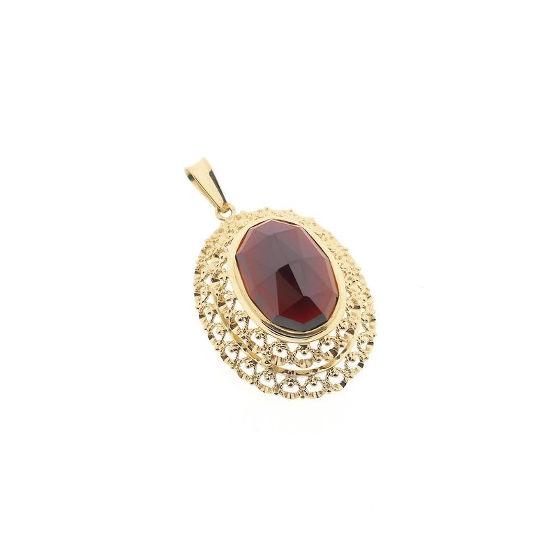 Image 4 of Vintage gold pendant with garnet