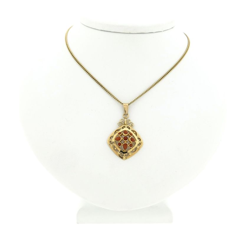 Image 3 of Gold Pendant with Coral
