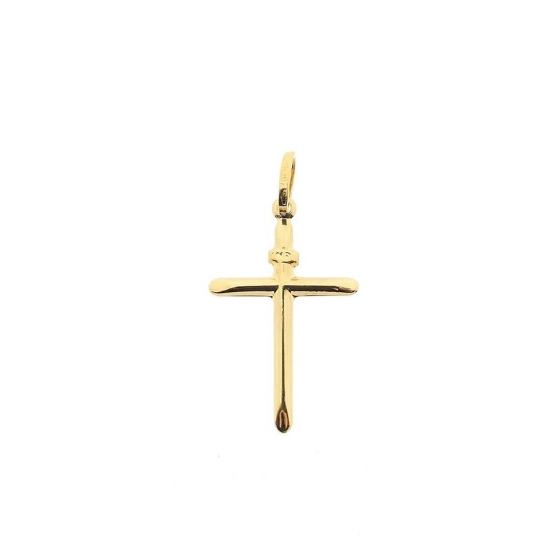 Image 1 of Gold pendant of a cross; INRI
