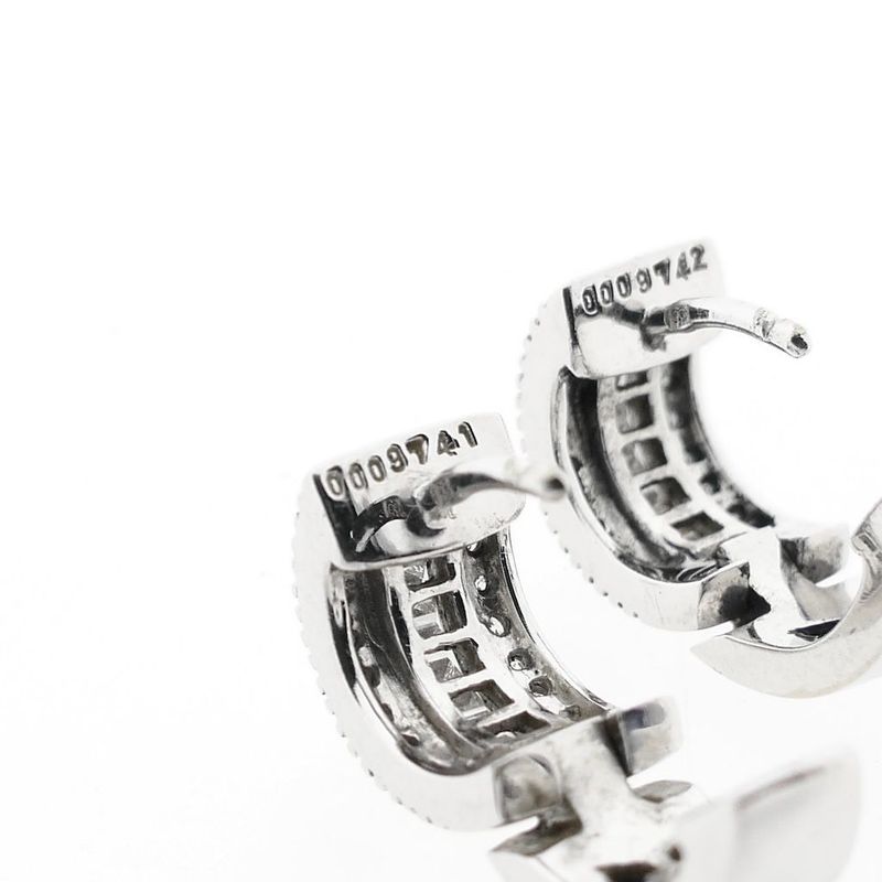 Image 8 of White Gold Tirisi Earrings with Diamonds; approx. 0.76 ct.