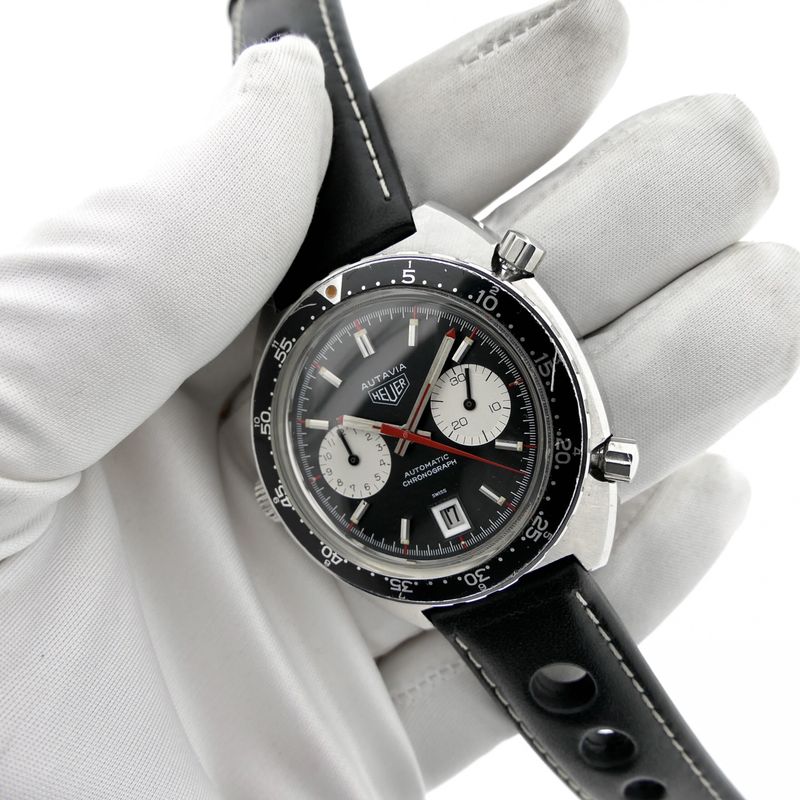 Image 11 of Heuer Autavia 1163; Vintage chronograph men's watch