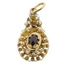 Image 1 of Vintage gold pendant with garnet; filigree technique