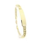 Image 1 of Gold gourmet link bracelet with engraving plate | 21 cm