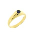 Image 1 of Gold solitaire ring with sapphire