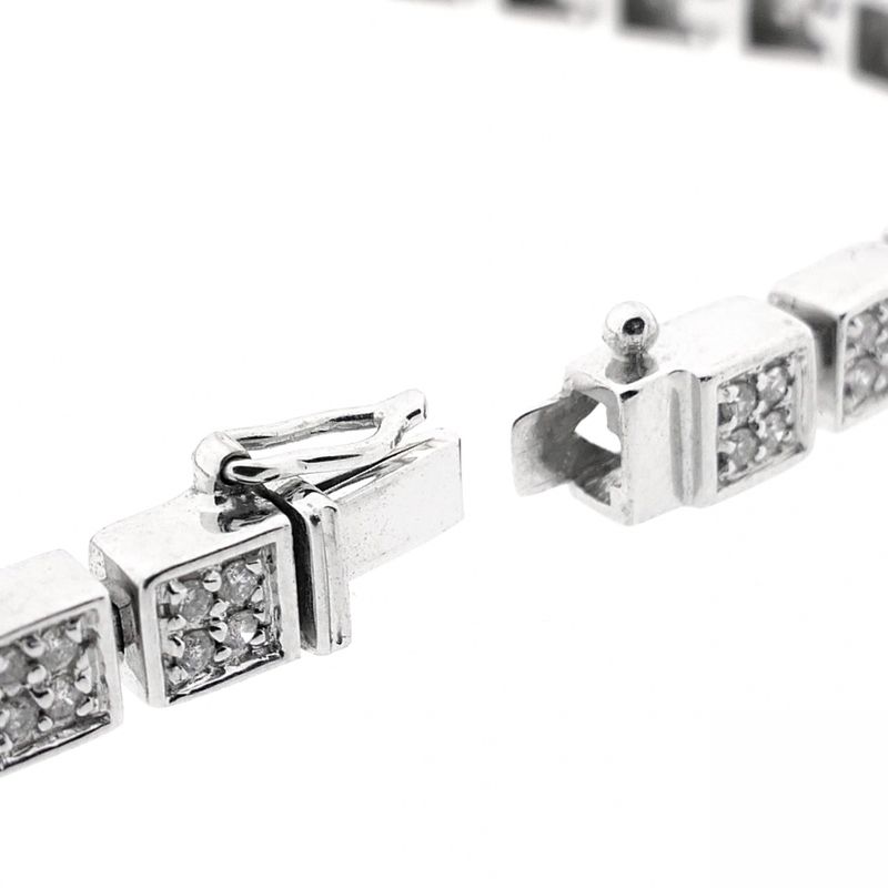 Image 4 of White gold link bracelet with diamond; 0.68 ct.