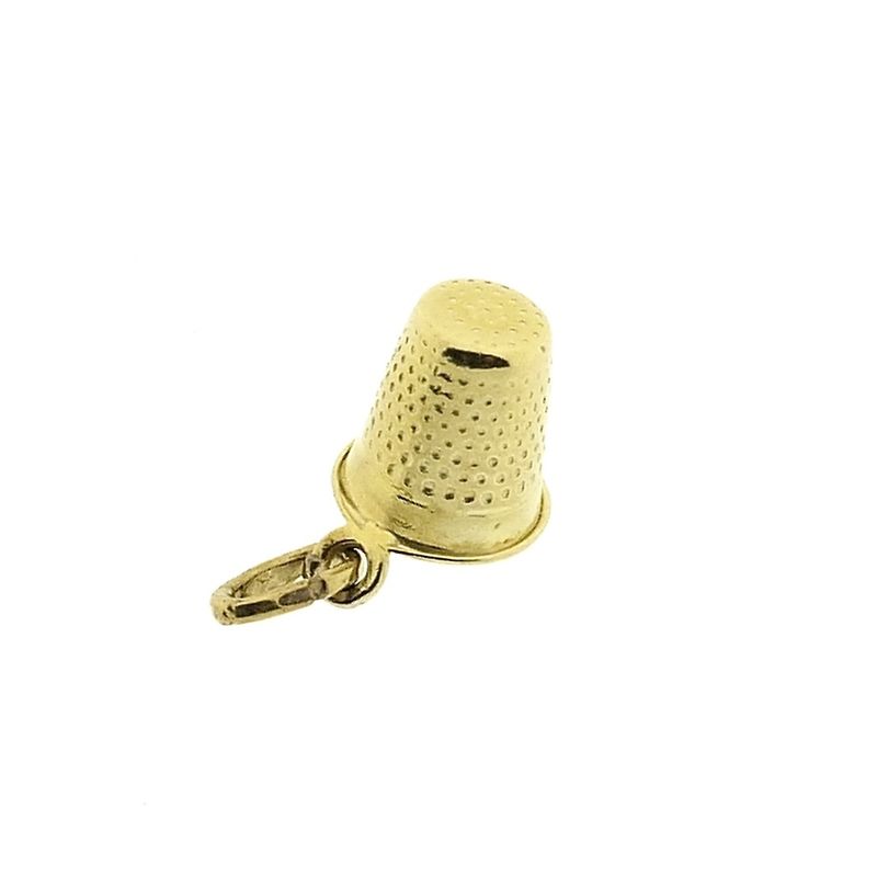 Image 9 of Gold minimalist pendant of a thimble