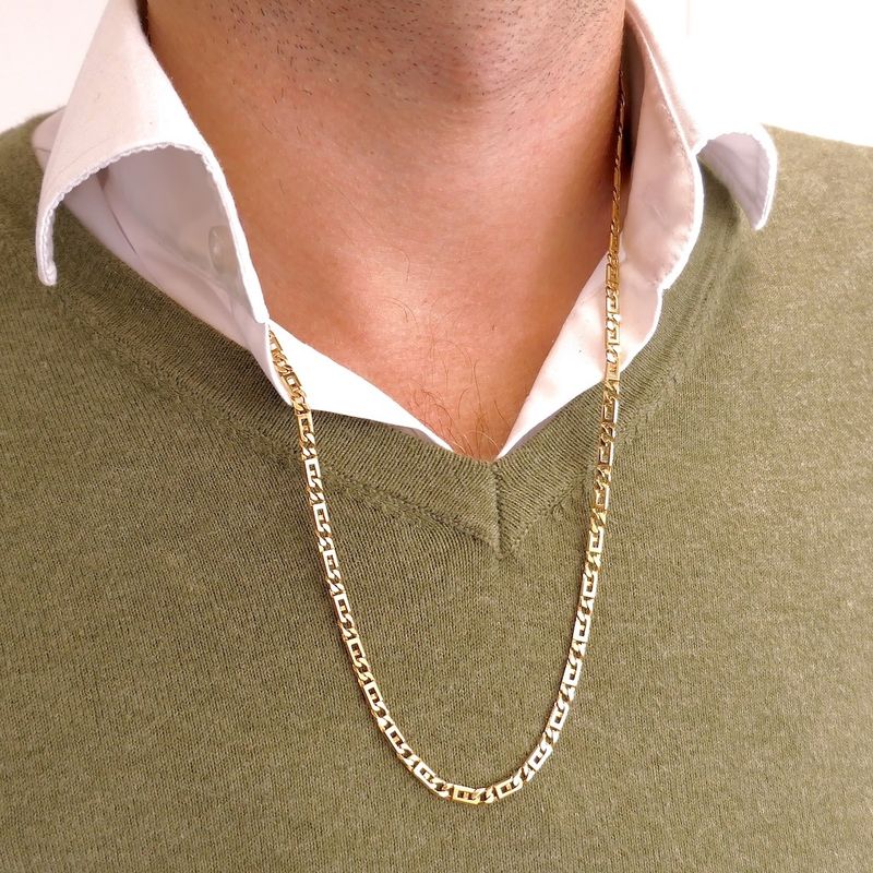 Image 6 of Gold men's link chain | 61 cm