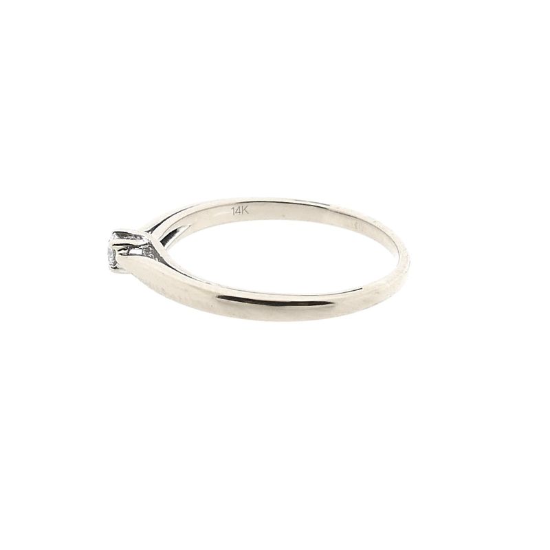 Image 7 of White Gold Engagement Ring with 0.07 ct Diamond; 14K; Size 18.5