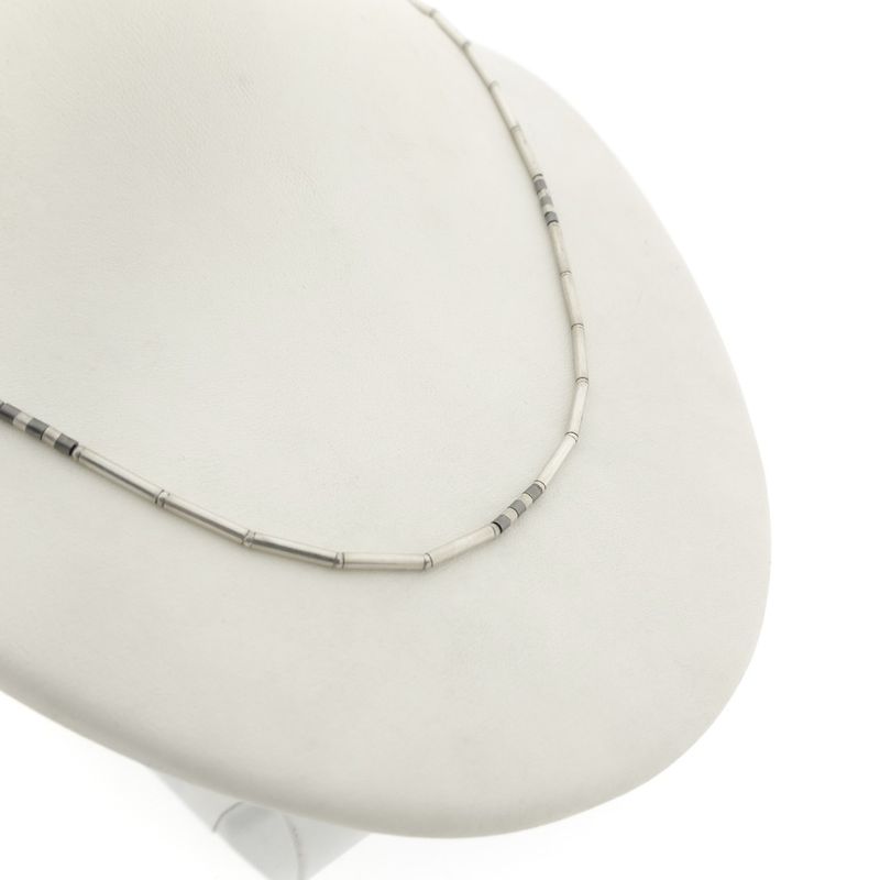 Image 3 of Silver chain with bars | 43.5 cm
