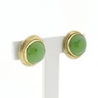 Image 6 of Gold stud earrings with Jade