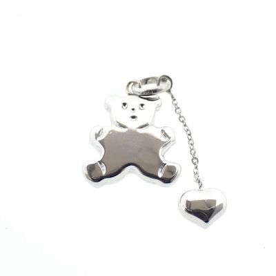 Image 1 of 18 carat white gold pendant of a (teddy) bear