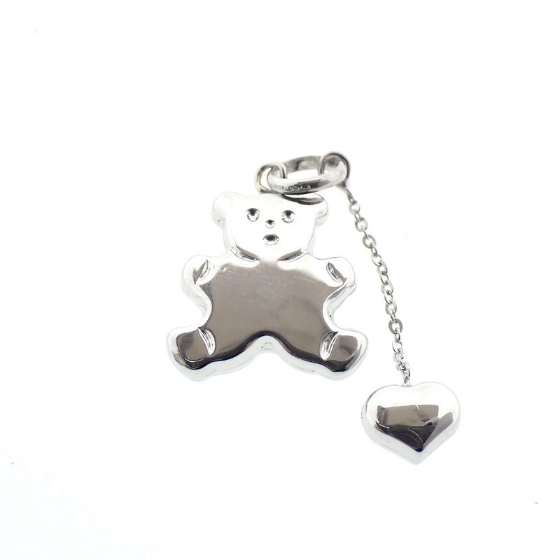 Image 1 of 18 carat white gold pendant of a (teddy) bear