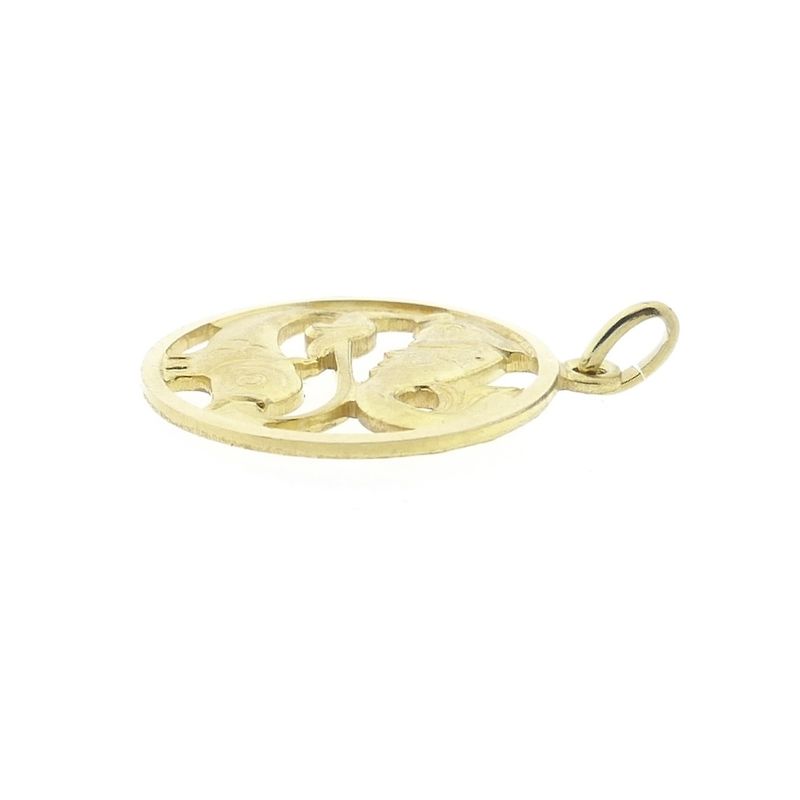 Image 10 of Gold zodiac sign pendant; Pisces