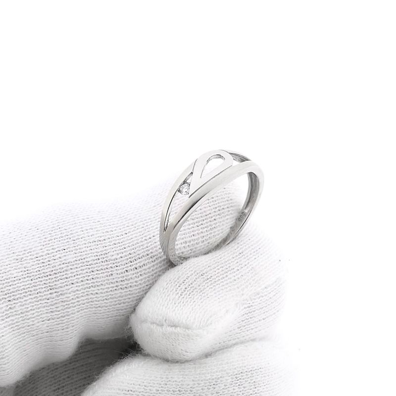 Afbeelding 9 van Witgouden ring met diamant; 0,03 ct. 