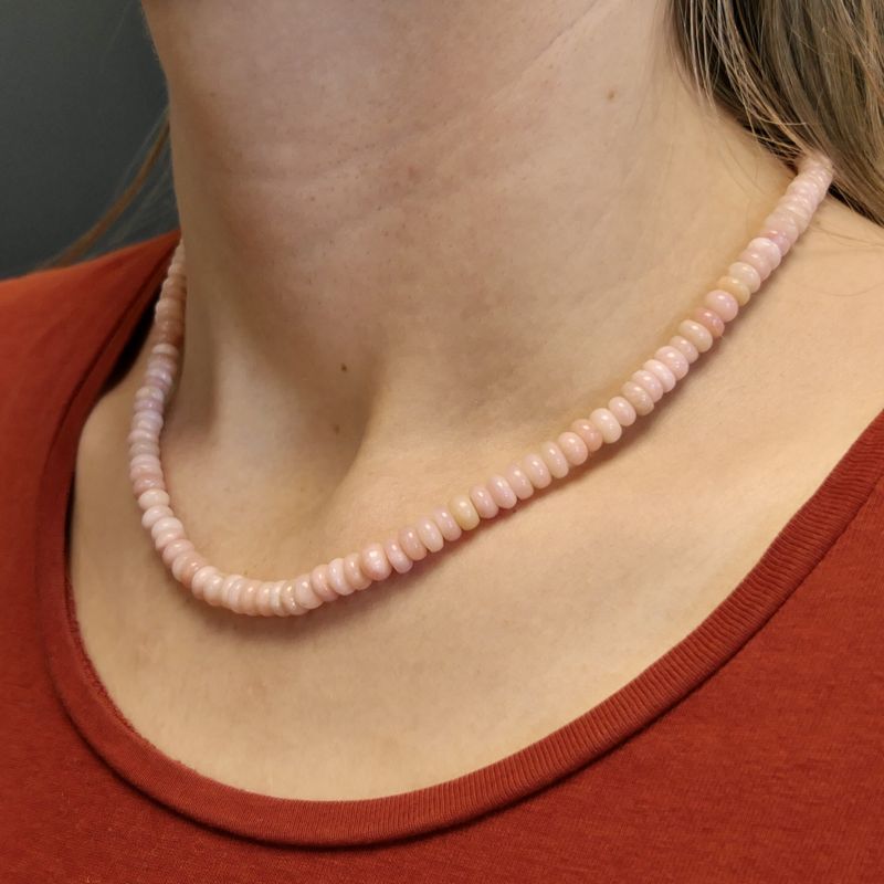 Image 19 of Rose quartz bead necklace