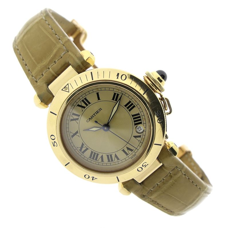 Image 5 of Cartier Pasha Automatic; 18k gold unisex watch