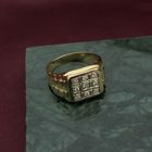 Image 2 of Gold signet ring with diamonds; 0.54 ct.
