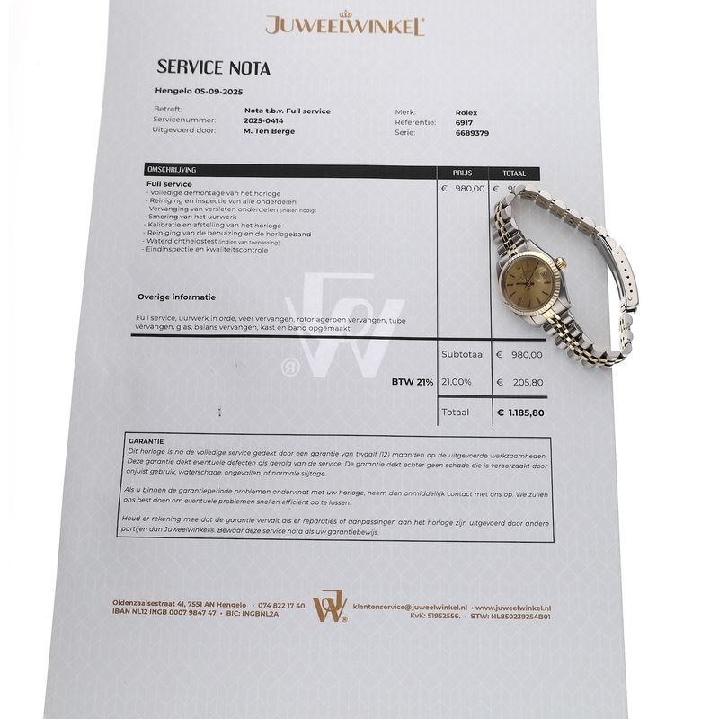 Image 17 of Rolex Oyster Perpetual Lady-Date 26mm 6917; Vintage 18k gold/steel women's watch