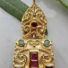 Image 4 of 18-karat gold oriental pendant | diamond, ruby, sapphire, and emerald