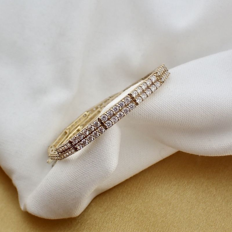 Image 9 of Gold tennis bracelet with zirconia | 18 cm
