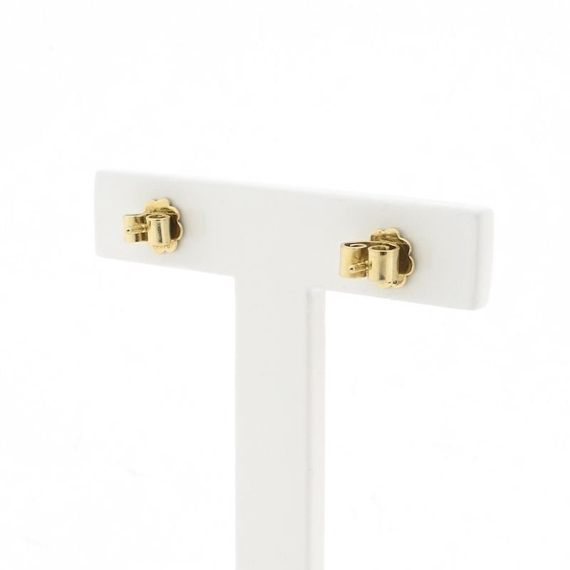 Image 4 of Vintage gold stud earrings with diamond | 0.07 ct.