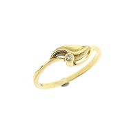 Gold ring with diamond; 0.015 ct.