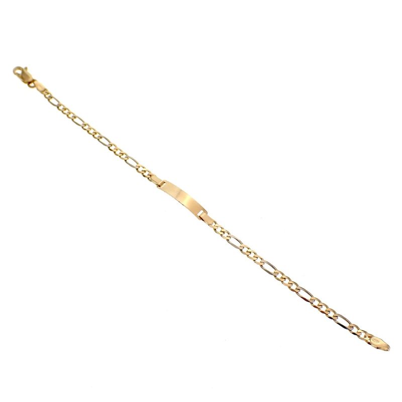 Image 3 of 18K Two-tone gold bracelet with a plate | 16 cm