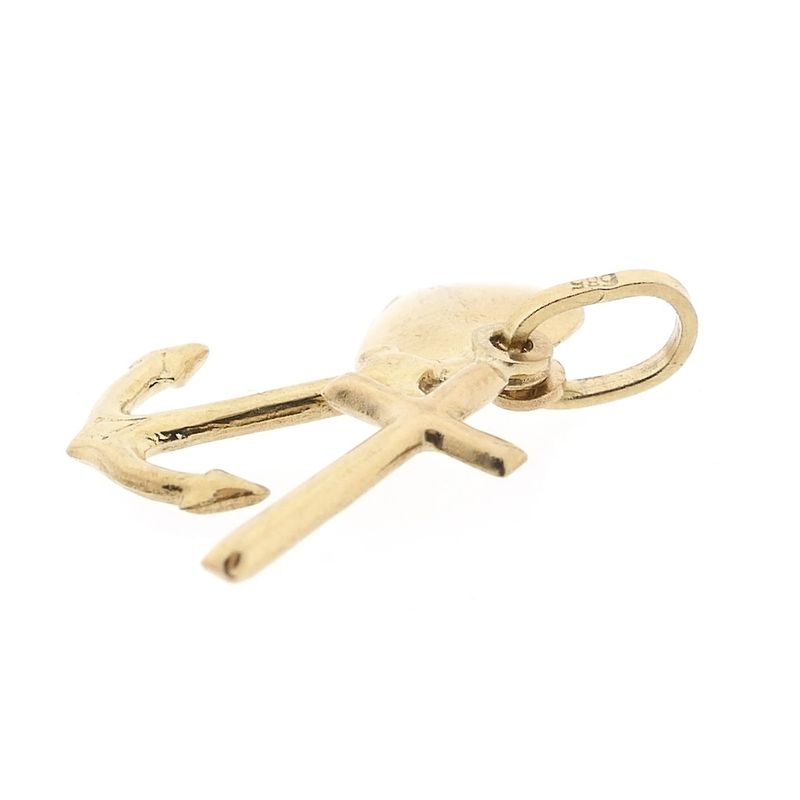 Image 6 of Gold pendant; Faith, hope, and love.