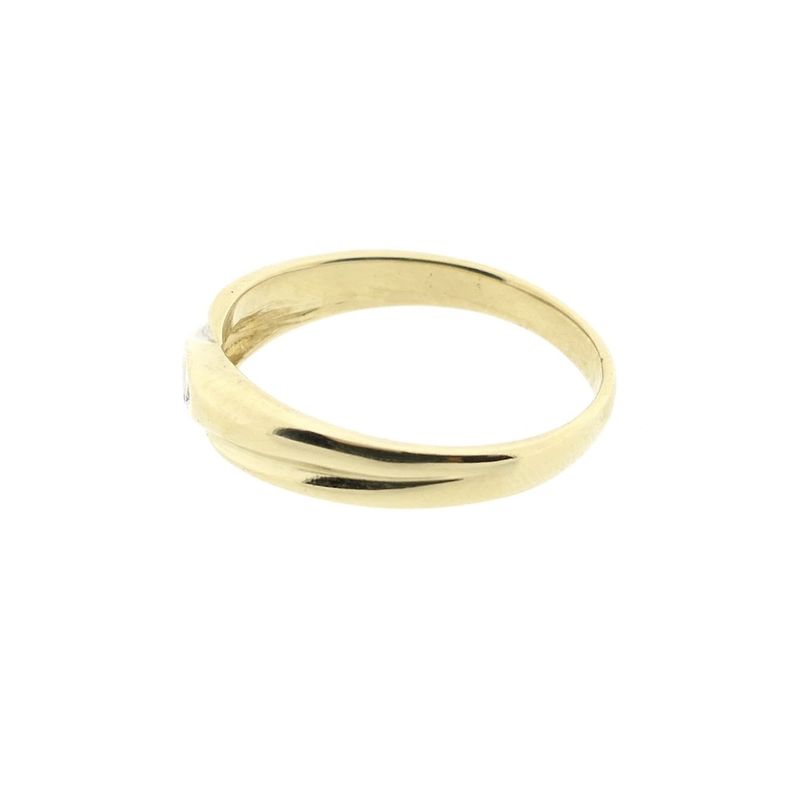 Image 6 of Gold solitaire ring with diamond; 0.04 ct.