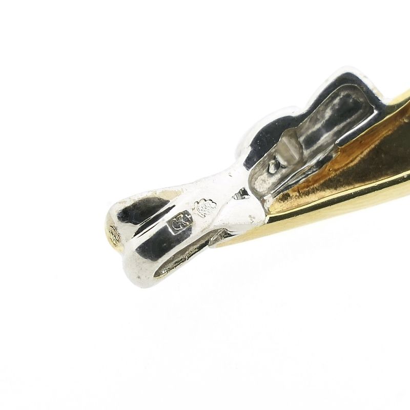 Image 4 of Two-tone minimalist pendant with diamond; 0.04 ct.