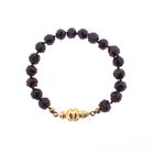 Image 1 of Antique garnet bead bracelet with gold decorative clasp