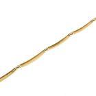 Image 11 of Two-tone gold bar necklace with a fixed pendant and diamond