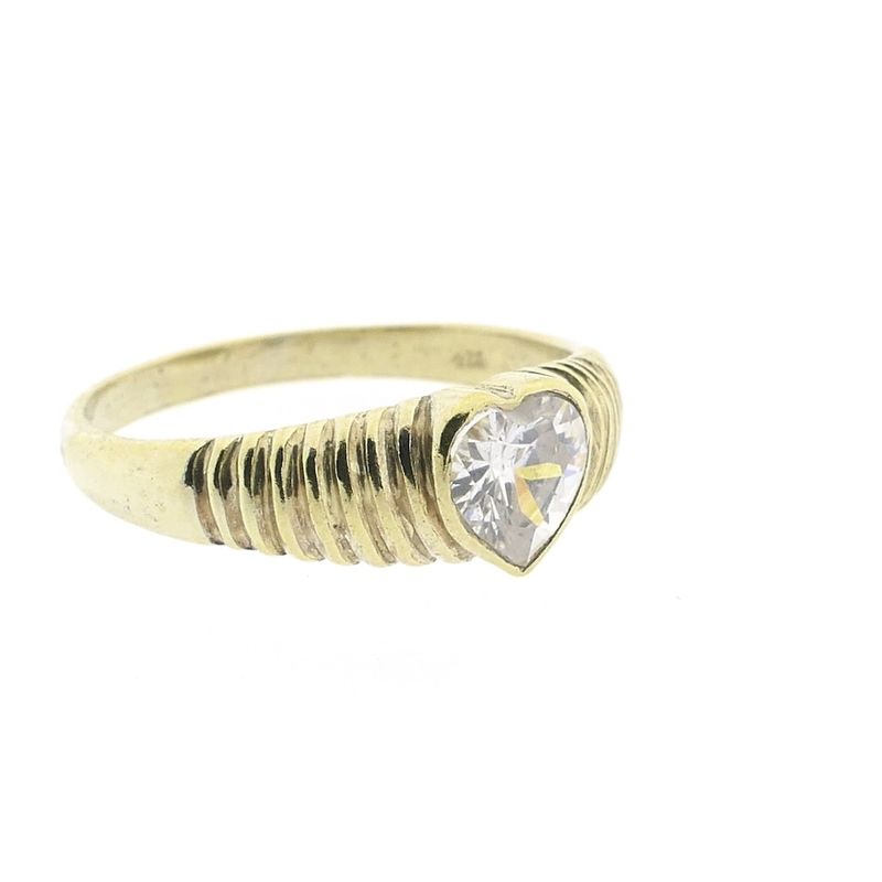 Image 6 of Silver ring with zirconia; Gold plated