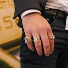 Image 4 of Gold seal/pink ring with blue layered stone